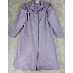 Partners Jacket Womens 13/14  Purple Lilac Long Sleeve Trench Coat Vintage Retro